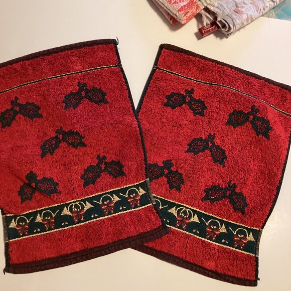 6 Christmas Towels Kitchen Linens Tea Towel Hand Towel Cooking - Picture 2 of 9